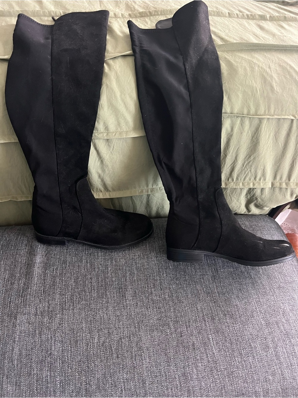 Women’s 8M Autumn/Fall Unisa Black Over-the-Knee Suede-Look Boots